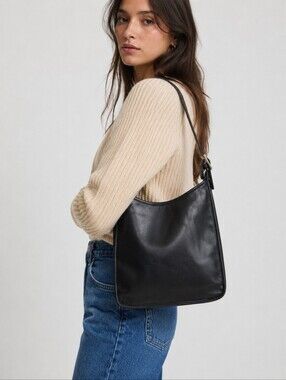 COACH Vintage Andrea Black Leather Shoulder Bag